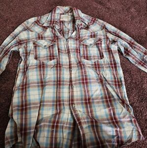 Roper M Pearl Snap Plaid Button-Up Shirt